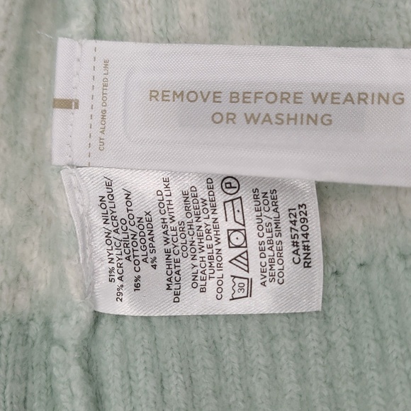 NWT LOFT Seafoam Green/White Plaid Long Cardigan Women's Size M - Picture 6 of 9